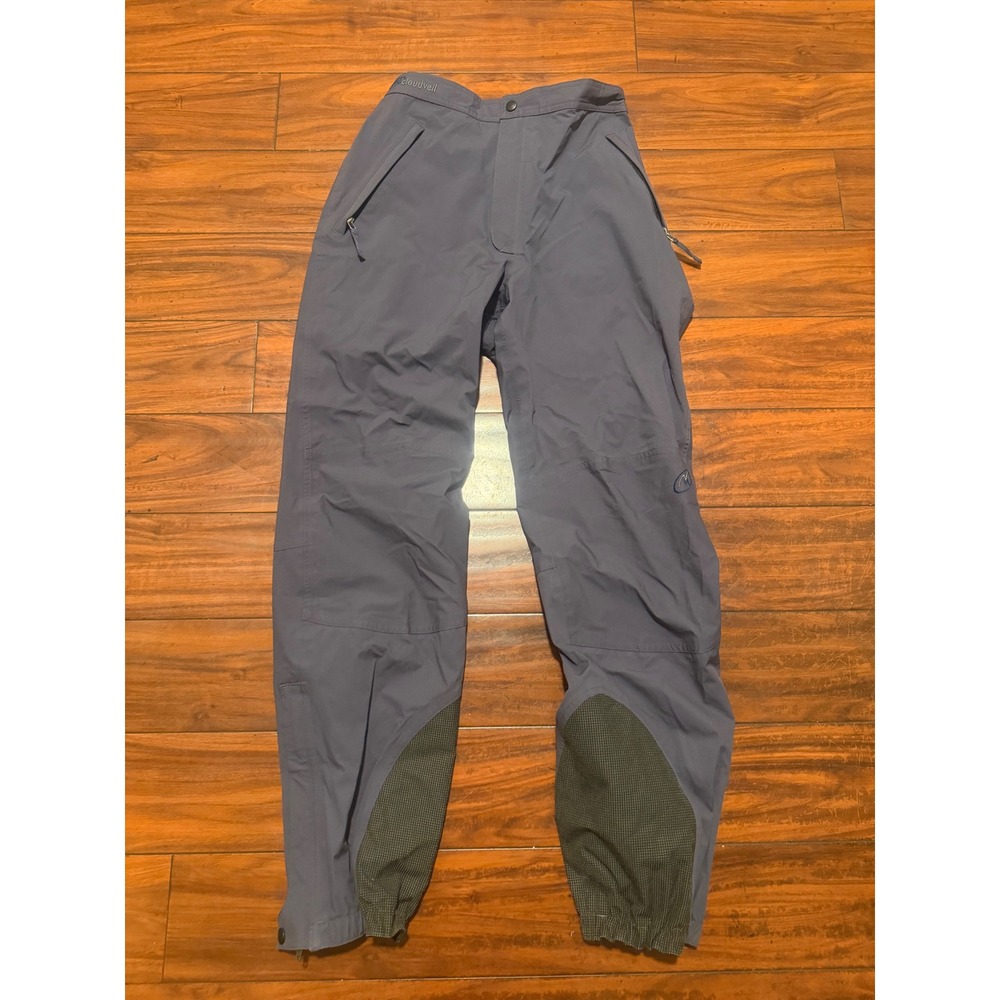Cloudveil Mens Softshell Hiking Ski Pants Gray Blue Size Medium Reinforced Hem
